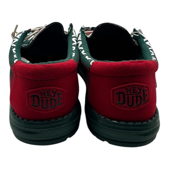 Hey Dude Wally Holiday Cheers Slip On Loafers Mens 10 Green Christmas Deer Print main image 7